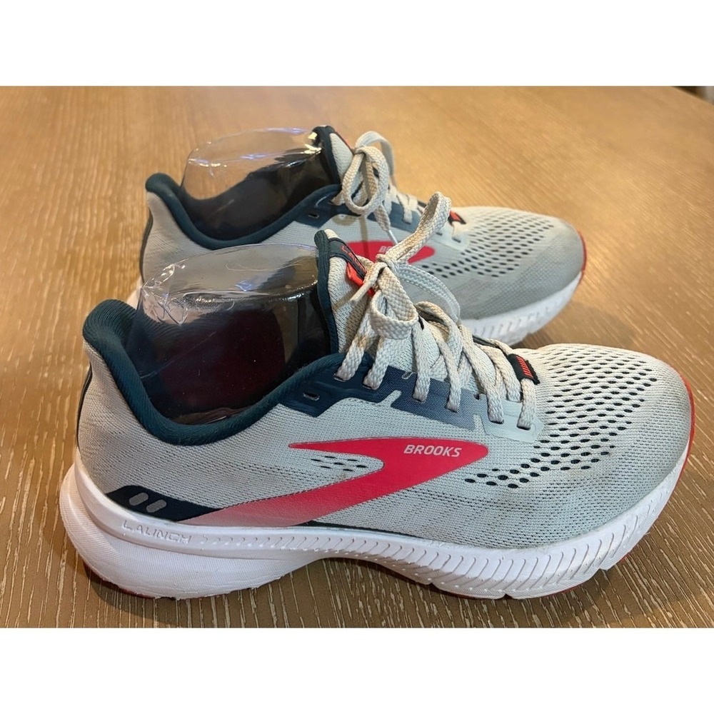 Brooks Launch Womens 7 B Gray Pink Running Shoes Athletic Sneaker